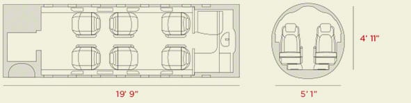 Learjet 75LXi Cabin Layout