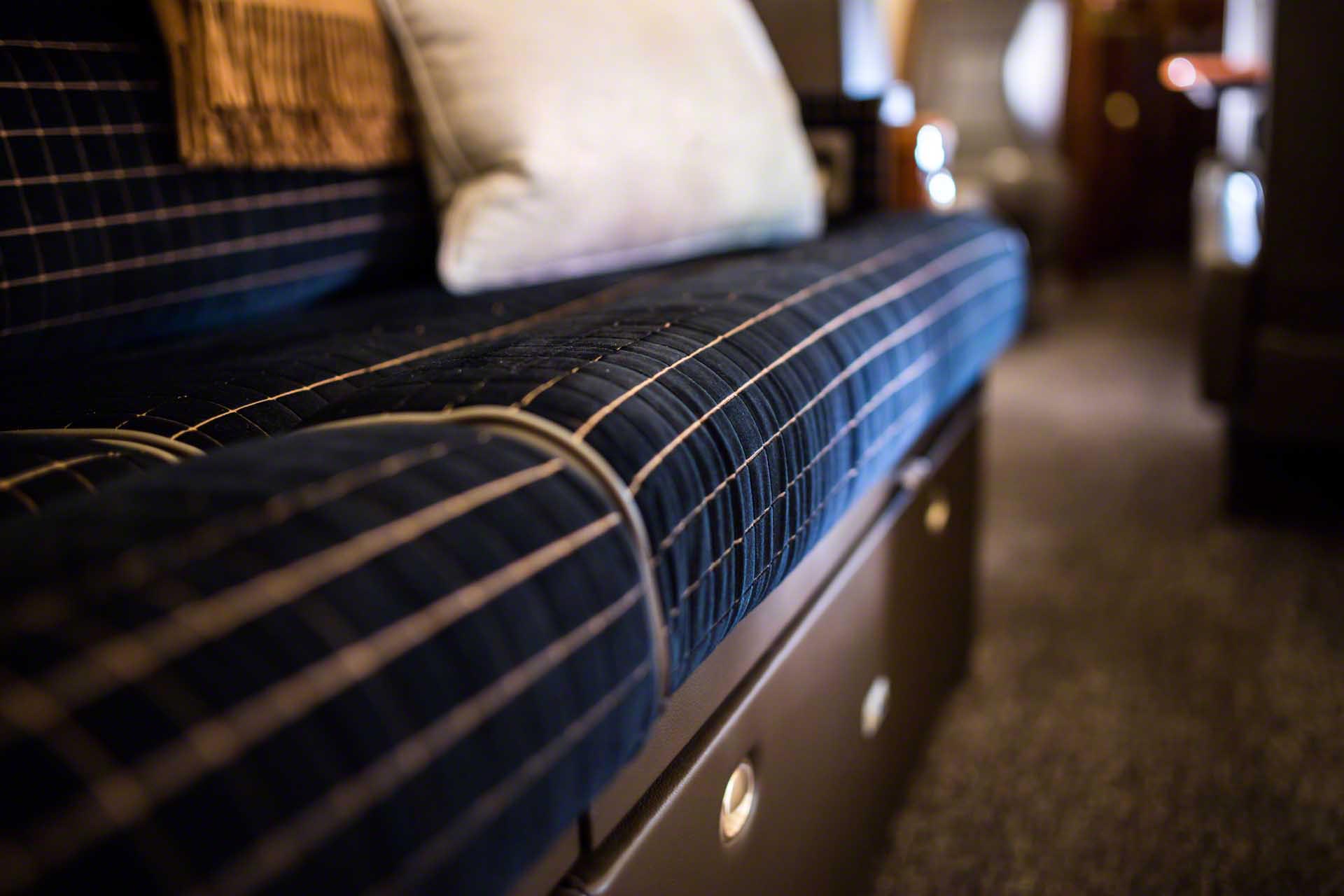 Dark Navy Divan - Gulfstream G450 LXi Walnut