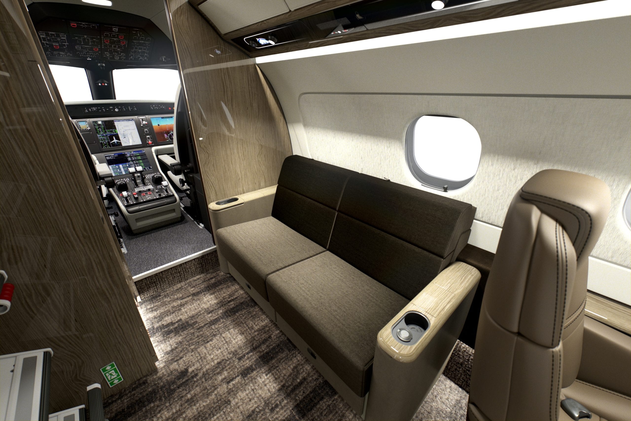 mid cabin, super midsize, Praetor 500, Flexjet, midsize, jet interior, Driftwood, private jet, lxi interior, LXi Cabin Collection