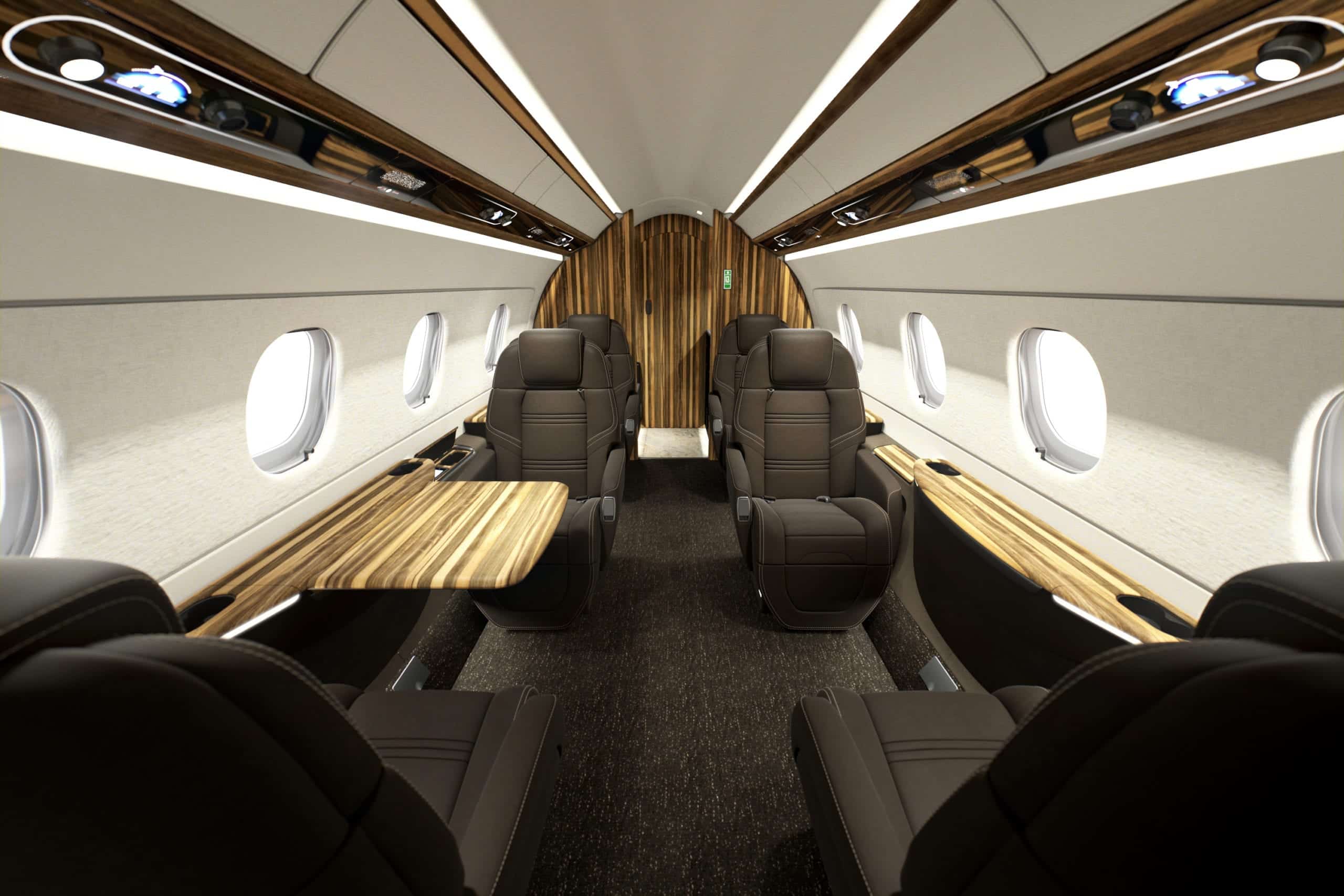 Mojave, private jet, mid cabin, super midsize, Praetor 500, Flexjet, midsize, jet interior, LXi Cabin Collection