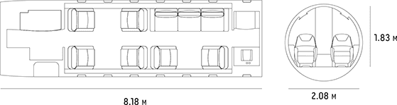 Praetor 600 Cabin Layout